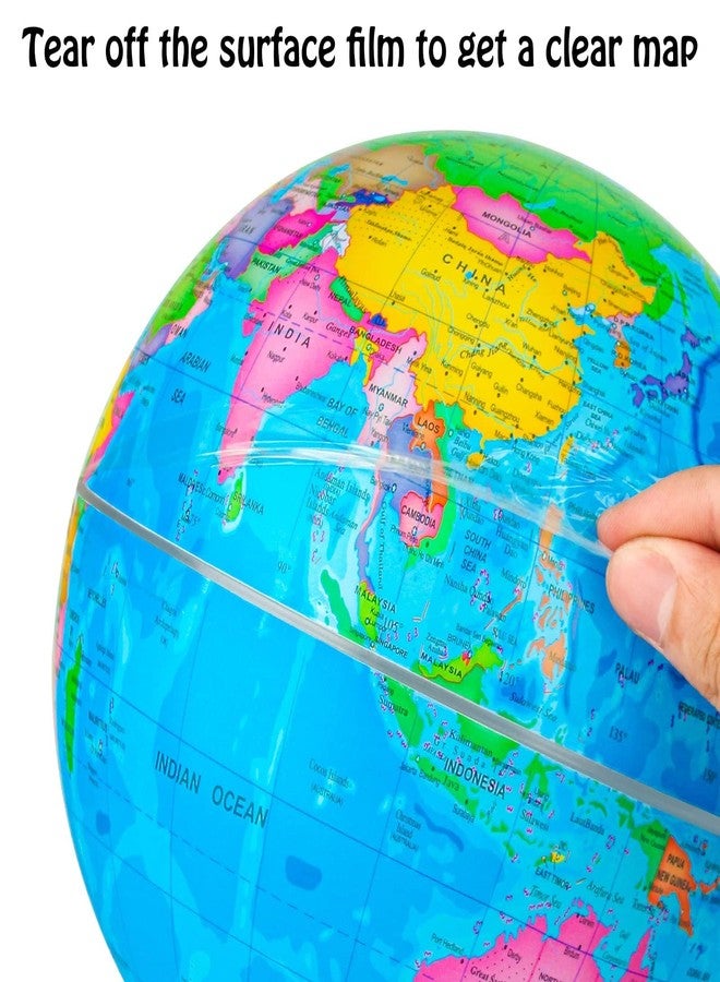 Wizdar 8'' World Globe for Kids Learning, DIY Assemble Educational Rotating World Map Globes Large Size Decorative Earth Children Globe for Classroom Geography Teaching, Desk and Office Decoration - Image 4